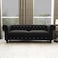 Graceful 3 Seater Velvet Rolled Arm Chesterfield Sofa