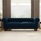Graceful 3 Seater Velvet Rolled Arm Chesterfield Sofa