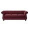Designer Velvet Rolled Arm Chesterfield Sofa (3 Seater)