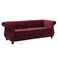 Designer Velvet Rolled Arm Chesterfield Sofa (3 Seater)