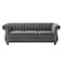 Designer Velvet Rolled Arm Chesterfield Sofa (3 Seater)
