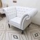 Single Seater Button Tufted Grand Sofa (with 4 Wheels)