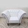 Single Seater Button Tufted Grand Sofa (with 4 Wheels)