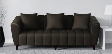 Wooden Twist Premium Rolled Arms 3 Seater Sofa