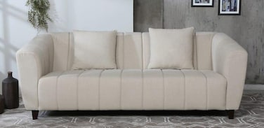 Wooden Twist Premium Rolled Arms 3 Seater Sofa