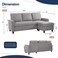 Wooden Twist Cosy L-Shaped Sectional 3 Seater Sofa Set With Ottoman Elegant Living Room Furniture for Comfort and Style (Light Grey)