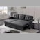 Wooden Twist L-Shape Sectional Sleeper Sofa Cum Bed 5 Seater (Dark Grey)