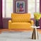 Wooden Square Arm Loveseat Wing Back Chair Set 2+1+1 (Metal Legs)