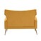 Wooden Square Arm Loveseat Wing Back Chair Set 2+1+1 (Metal Legs)