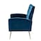Wooden Square Arm Loveseat Wing Back Chair Set 2+1+1 (Metal Legs)