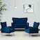 Wooden Square Arm Loveseat Wing Back Chair Set 2+1+1 (Metal Legs)