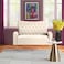 Wooden Square Arm Loveseat Wing Back Chair Set 2+1+1 (Metal Legs)