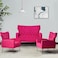 Wooden Square Arm Loveseat Wing Back Chair Set 2+1+1 (Metal Legs)