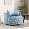 Wooden Twist Barrel Button Tufted Design Modern Round Sofa For Living Room with 3 Pillows