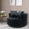 Wooden Twist Barrel Button Tufted Design Modern Round Sofa For Living Room with 3 Pillows