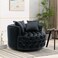 Wooden Twist Barrel Button Tufted Design Modern Round Sofa For Living Room with 3 Pillows