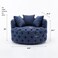 Wooden Twist Barrel Button Tufted Design Modern Round Sofa For Living Room with 3 Pillows