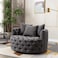 Wooden Twist Barrel Button Tufted Design Modern Round Sofa For Living Room with 3 Pillows