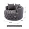 Wooden Twist Barrel Button Tufted Design Modern Round Sofa For Living Room with 3 Pillows