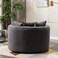 Wooden Twist Barrel Button Tufted Design Modern Round Sofa For Living Room with 3 Pillows