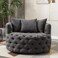 Wooden Twist Barrel Button Tufted Design Modern Round Sofa For Living Room with 3 Pillows