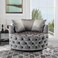 Wooden Twist Barrel Button Tufted Design Modern Round Sofa For Living Room with 3 Pillows
