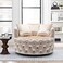 Wooden Twist Barrel Button Tufted Design Modern Round Sofa For Living Room with 3 Pillows