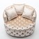 Wooden Twist Barrel Button Tufted Design Modern Round Sofa For Living Room with 3 Pillows