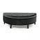 Wooden Twist Half Moon Velvet Tufted Storage Bench Footstool Bed End Table for Living Room ( Black )