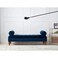 Lewis Bolstered Lounge Entryway Bench Three Seater Sofa Couch for Living Room - Blue