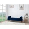 Lewis Bolstered Lounge Entryway Bench Three Seater Sofa Couch for Living Room - Blue