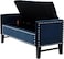 Wooden Twist Royal Blue Premium Wood Upholstered Flip top Storage Bench