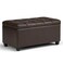 Wooden Twist Tufted Storage Bench Ottoman Pouffes with Storage (Brown)