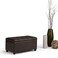 Wooden Twist Tufted Storage Bench Ottoman Pouffes with Storage (Brown)
