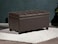 Wooden Twist Tufted Storage Bench Ottoman Pouffes with Storage (Brown)