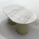 Wooden Twist Zvolyn Modern Metal Base Marble Top Coffee Table for Living Room, Bedroom