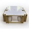 Wooden Twist Lynoz Modern Luxury Metal Base Marble Top Set of 5 Coffee Table for Living Room, Bedroom (Golden &amp; White)