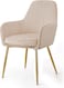 Wooden Twist Velour Modern Cafe Dining Chair Metal Legs