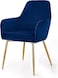 Wooden Twist Velour Modern Cafe Dining Chair Metal Legs