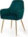 Wooden Twist Velour Modern Cafe Dining Chair Metal Legs