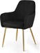 Wooden Twist Velour Modern Cafe Dining Chair Metal Legs