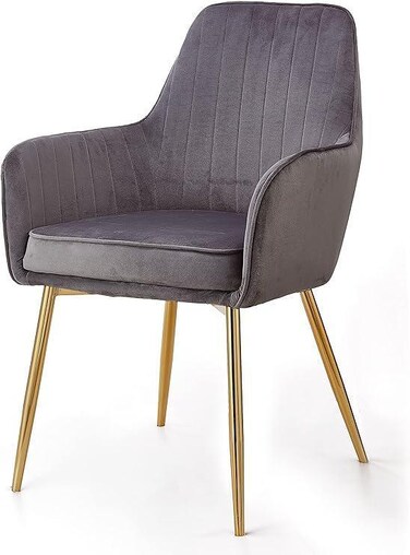Wooden Twist Velour Modern Cafe Dining Chair Metal Legs