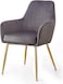 Wooden Twist Velour Modern Cafe Dining Chair Metal Legs