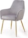 Wooden Twist Velour Modern Cafe Dining Chair Metal Legs