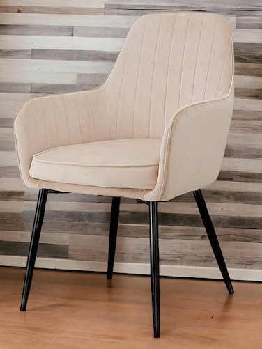 Wooden Twist Grievous Modern Cafe Dining Chair Metal Legs