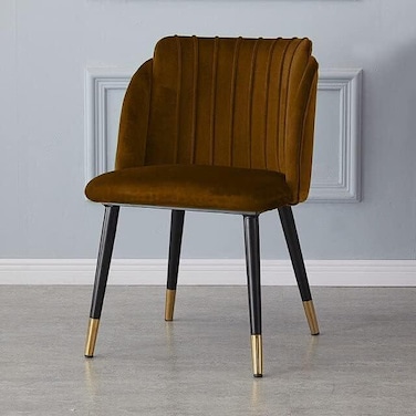 Wooden Twist Fancy Luxury Modern Cafe Dining Chair Metal Legs