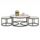 Wooden Twist Vibing Modern Nesting Coffee Table with Metal Base Marble Top (White &amp; Black, Set of 3)
