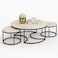 Wooden Twist Vibing Modern Nesting Coffee Table with Metal Base Marble Top (White &amp; Black, Set of 3)