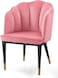 Wooden Twist Fuzzy Modern Cafe Dining Chair Metal Legs