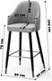 Wooden Twist Hassock Modern Cafe Dining Chair Metal Legs